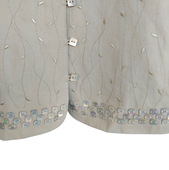 Susan Bristol Linen Blend Embroidered Vest - Picture 4 of 7